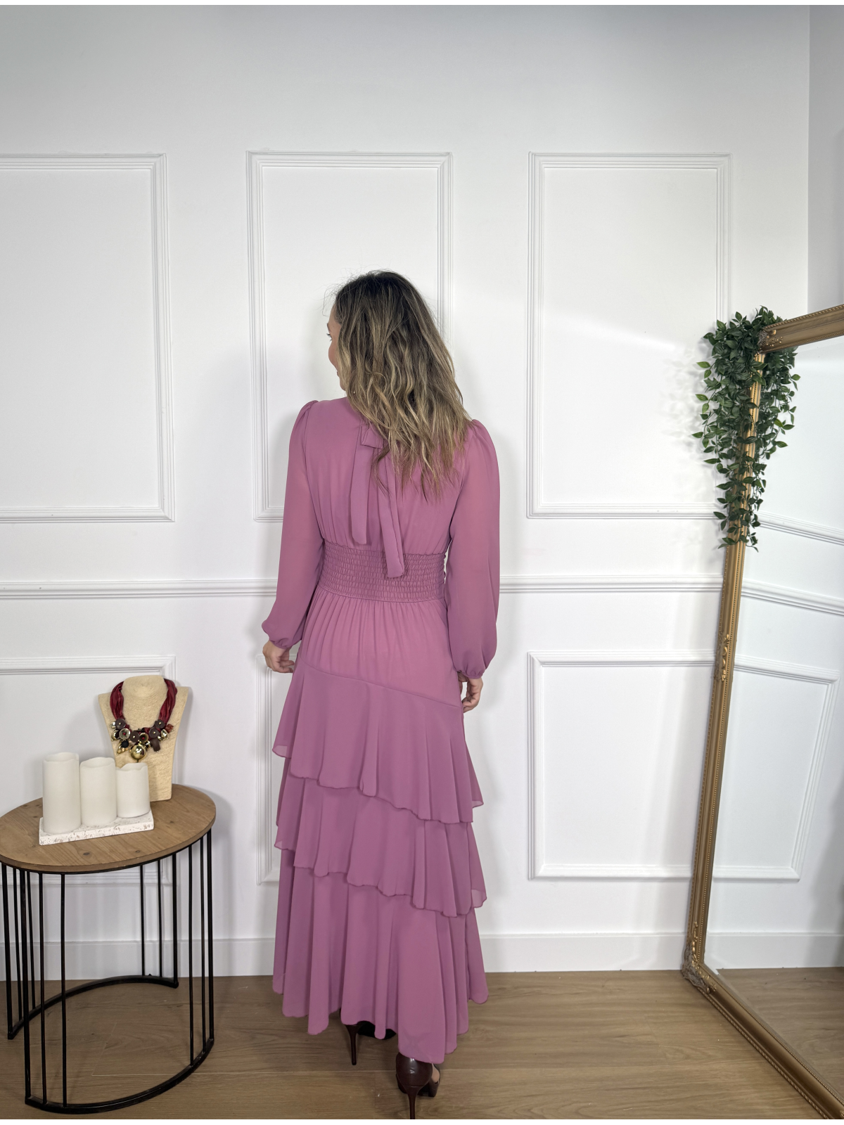 Vestido con Volantes MACARENA Rosa