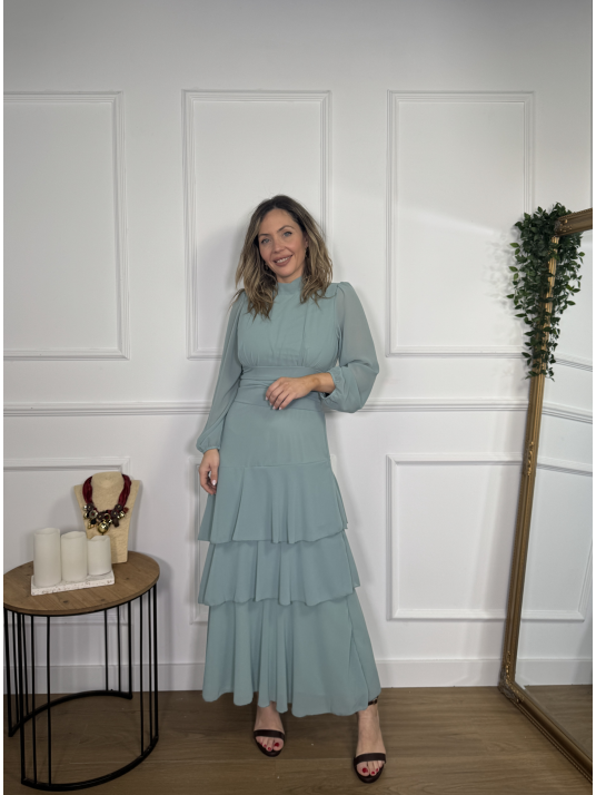 Vestido con Volantes MACARENA Verde