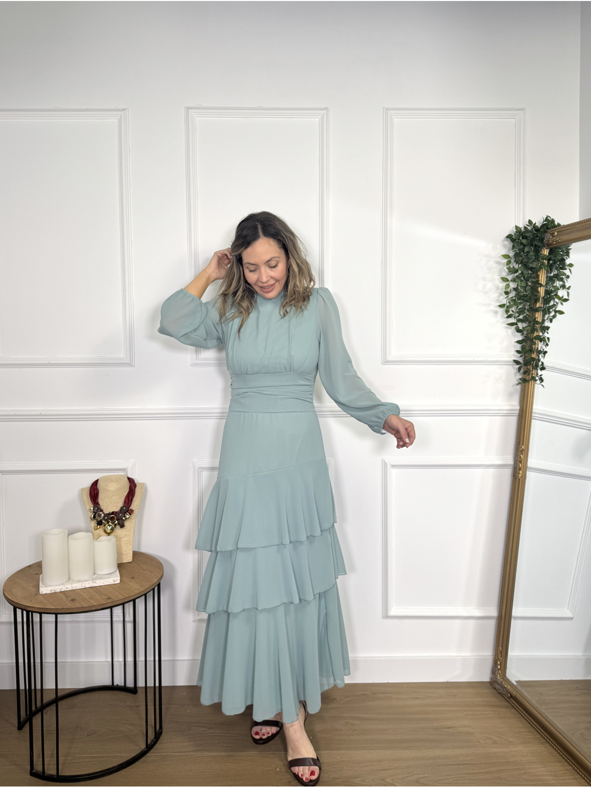 Vestido con Volantes MACARENA Verde