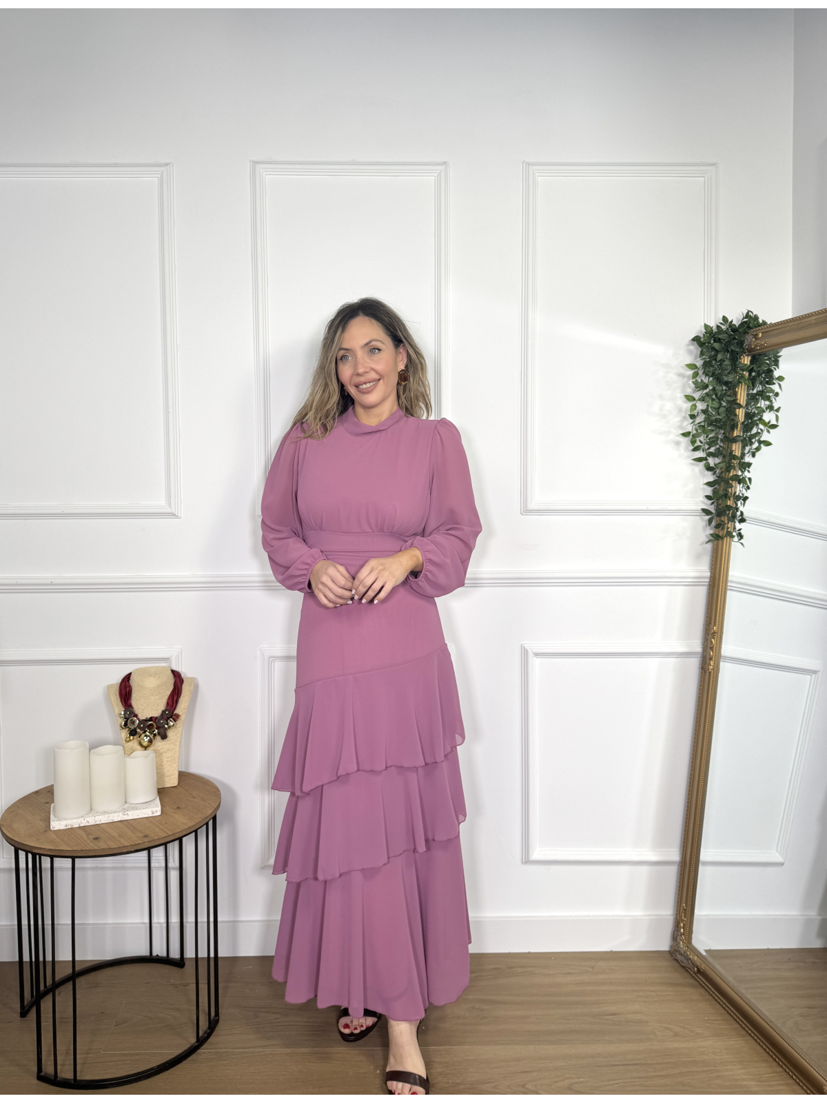 Vestido con Volantes MACARENA Rosa