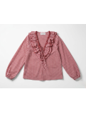 Blusa volantes VICHY roja