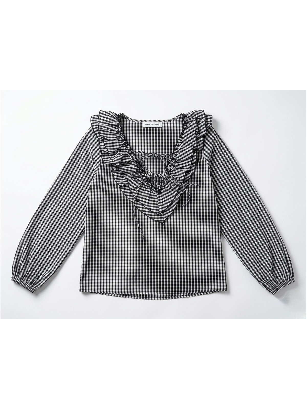 Blusa volantes VICHY negro