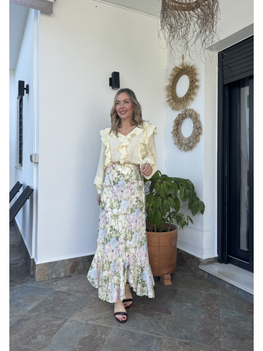 Falda floral FLOR amarilla