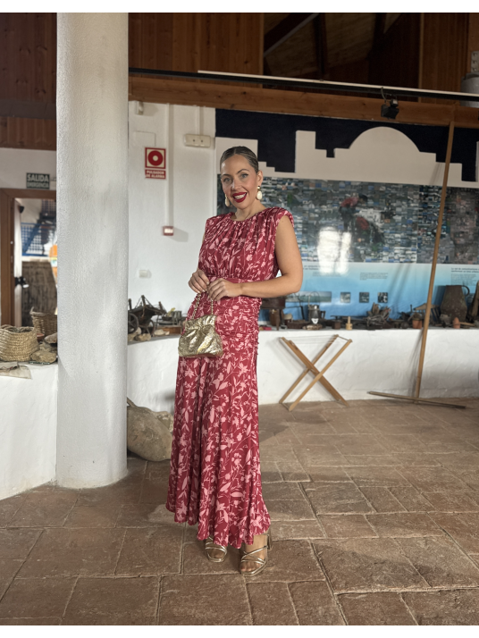 Vestido Midi VIVIANA Burdeos